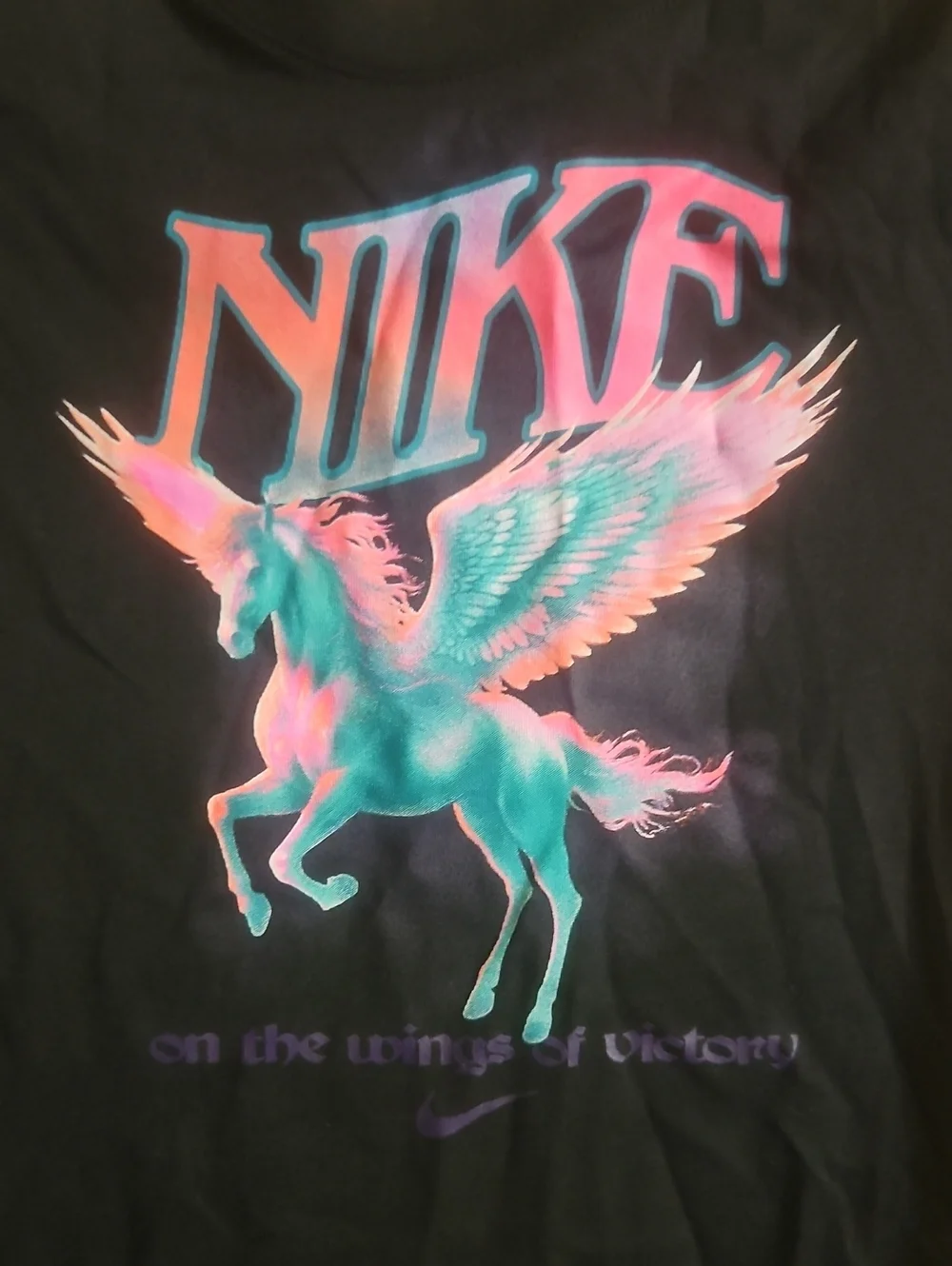 Nike Little Girls' Pegasus Graphic Short Sleeve T-Shirt: BLACK: NEW WITH TAGS: 6